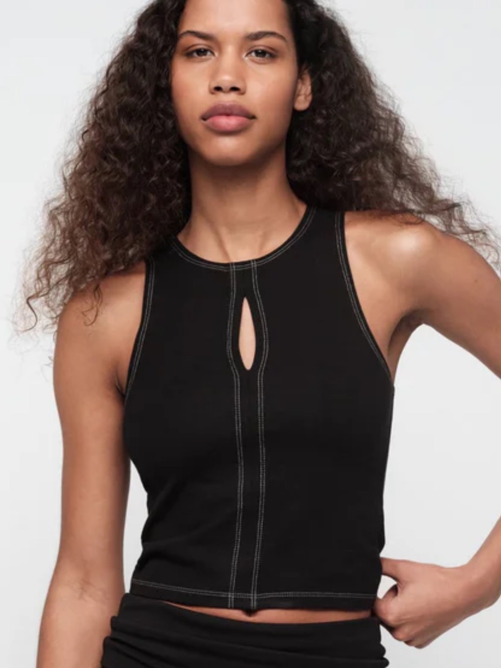 Organic Basics Core Cut-Out Tank in Black